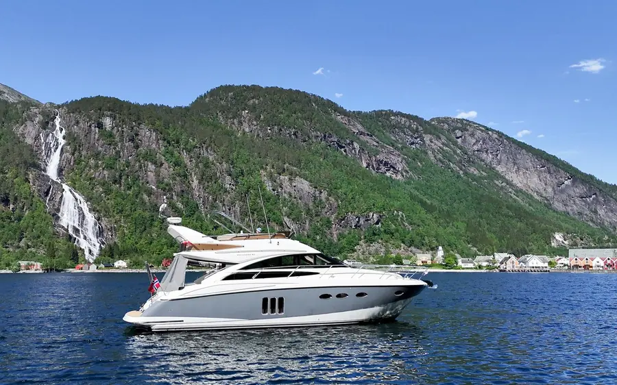 A private yacht on a Norwegian fjord near Bergen